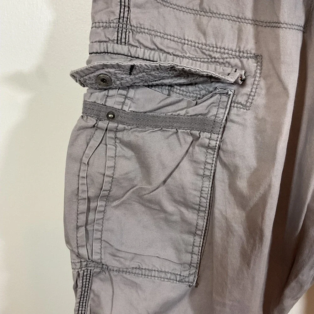 Sean John Men 38 Baggy Cargo Shorts Gray Relaxed Y2K Streetwear Hip Hop Utility